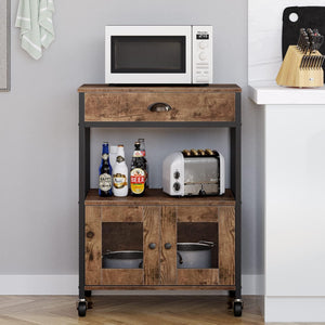 Industrial Coffee Bar Cart with Storage