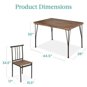 5-Piece Modern Dining Table Set with 4 Chairs