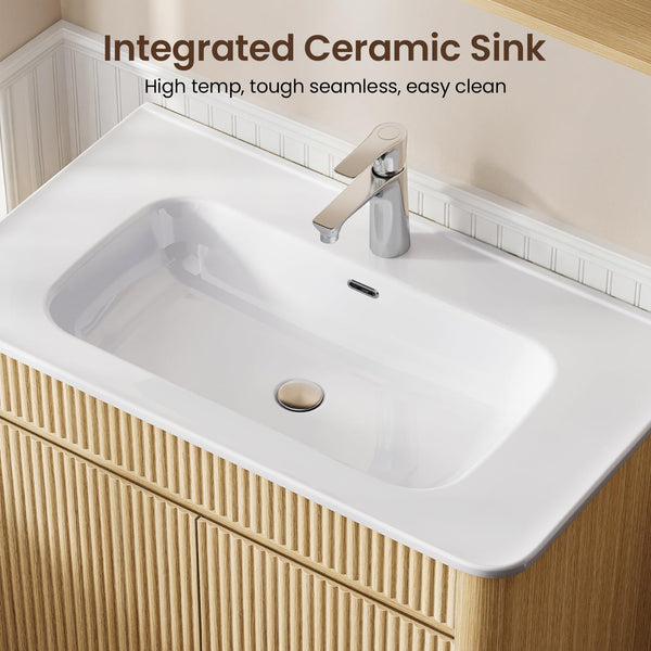 30" Freestanding Bathroom Vanity with Ceramic Sink