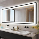 96x36 Large LED Bathroom Mirror with Front & Backlit, Anti-Fog, Dimmable, 3 Color Temperatures