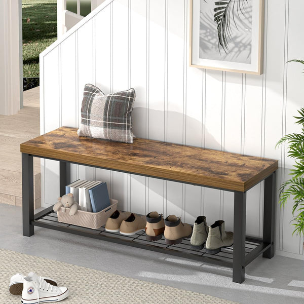 Entryway Storage Bench with Shoe Rack – 2-Tier & 3-Tier