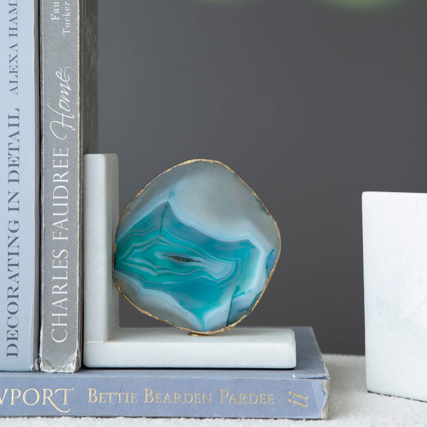 Polished Agate & Marble Bookends Set of 2
