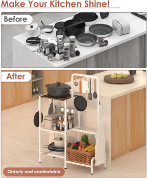 3-Tier Kitchen Baker's Rack with Microwave Stand & Coffee Bar