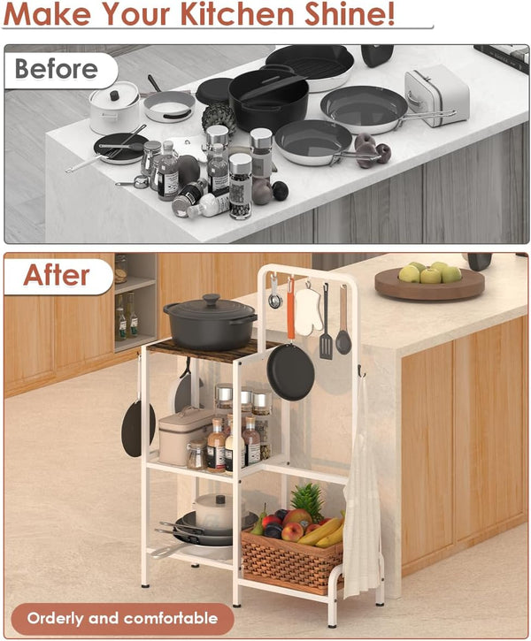 3-Tier Kitchen Baker's Rack with Microwave Stand & Coffee Bar