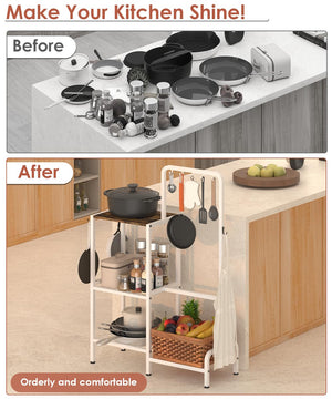 3-Tier Kitchen Baker's Rack with Microwave Stand & Coffee Bar
