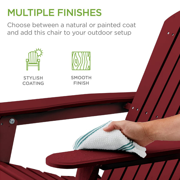 Folding Adirondack Chair – Outdoor Wood Lounge Chair
