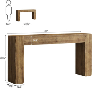 63-Inch Solid Wood Console Table