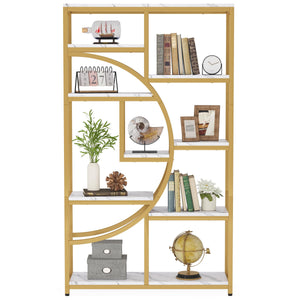 9-Shelf Etagere Bookcase with Metal Frame