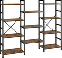 Industrial Ladder Bookshelf with Adjustable Shelves