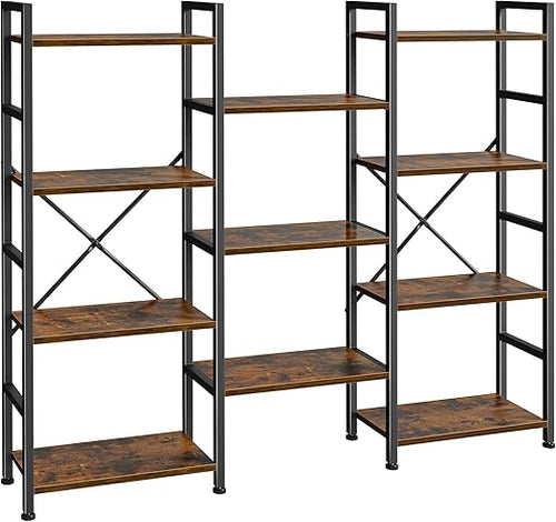Industrial Ladder Bookshelf with Adjustable Shelves