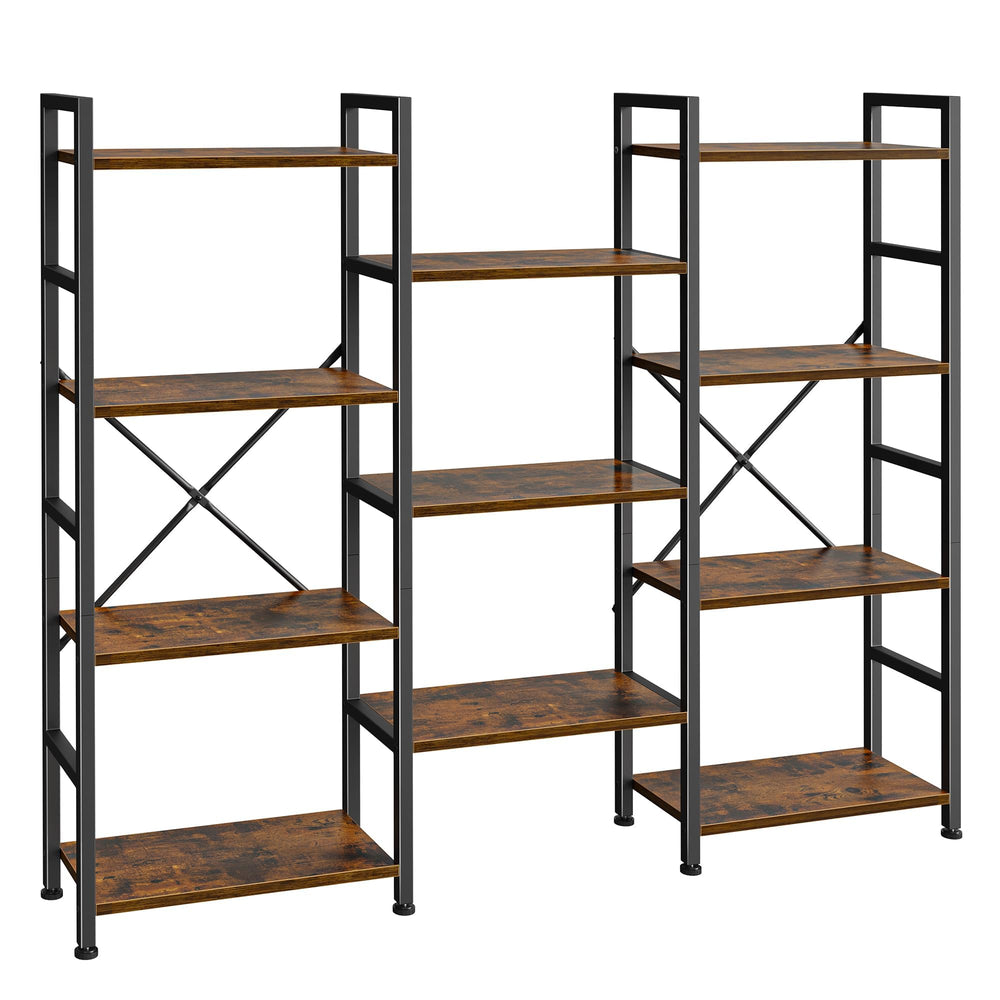 Industrial Ladder Bookshelf with Adjustable Shelves