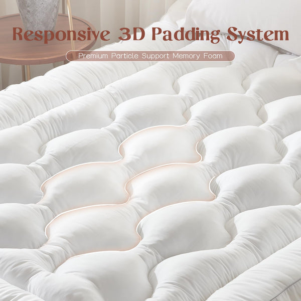 Memory Foam Mattress Topper with Pillow Top