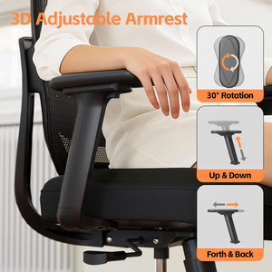 Ergonomic High Back Office Chair with 3D Lumbar Support