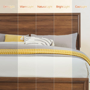 Queen Platform Bed Frame with Headboard and Wood Slat Support