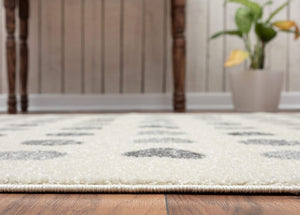 Geometric Polka Dot Area Rug – Ivory & Black