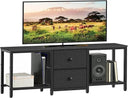 47-Inch TV Stand with 2 Fabric Drawers & Mesh Shelves – Fits TVs up to 55"
