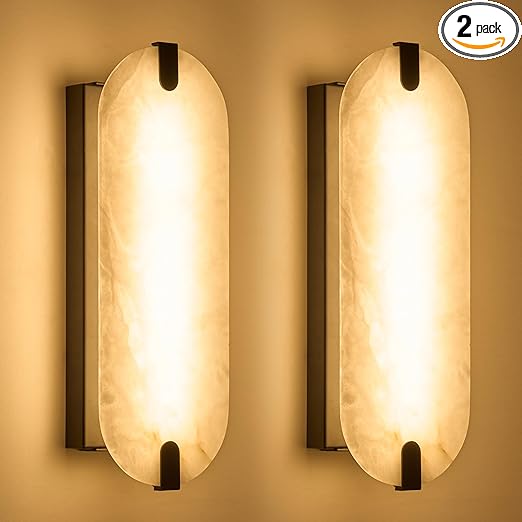 Marble Wall Sconce Dimmable Light Fixture