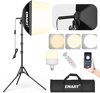 Softbox Photography Lighting Kit with LED Bulb & Remote Control
