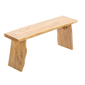 Live Edge Solid Elm Wood Bench