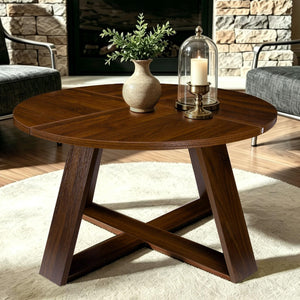 Round Coffee Table 31.5" with Open Storage