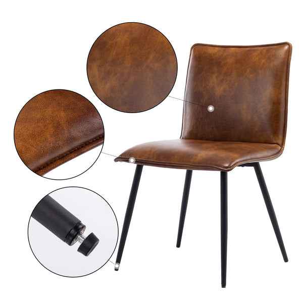 PU Leather Upholstered Dining Chairs Set of 4