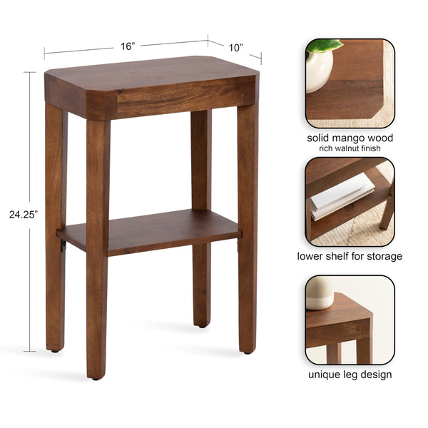 Two-Tier Mango Wood Side Table