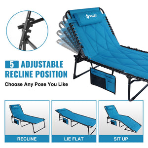 Oversized Padded Chaise Lounge with Adjustable Backrest