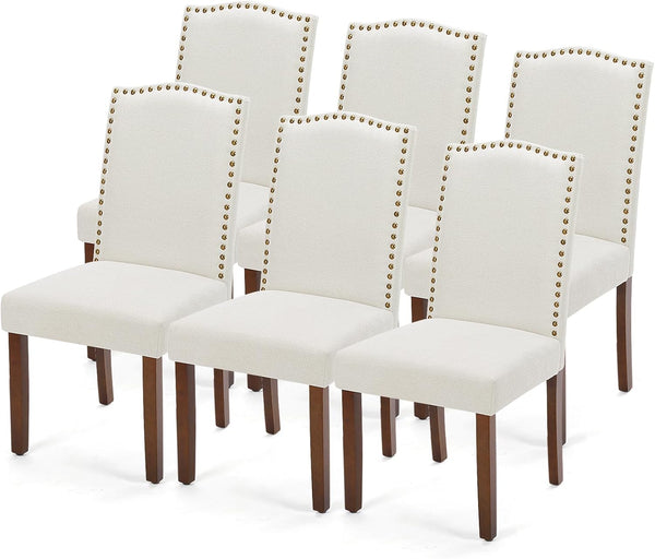 Dining Chairs Set with Wooden Legs & Padded Seat