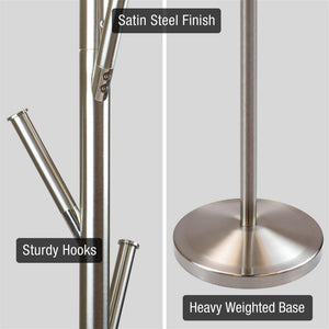 68" Metal Coat Rack Stand with 6 Hooks