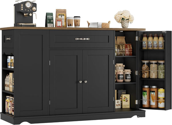 Rolling Kitchen Island Cart with Storage