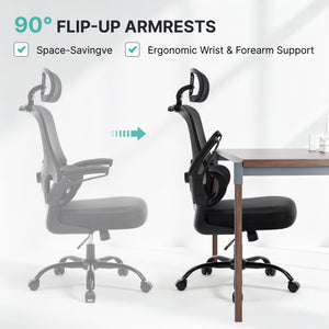 Ergonomic Mesh Office Chair with 3D Headrest & Lumbar Support
