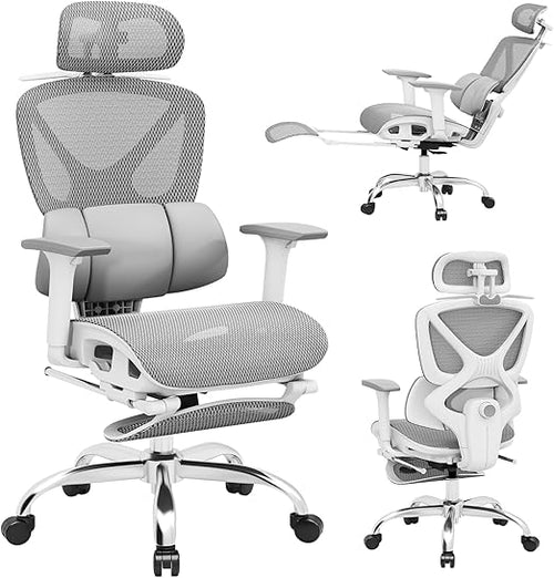 Ergonomic Mesh Office Chair with Lumbar Support, 3D Headrest & Reclining