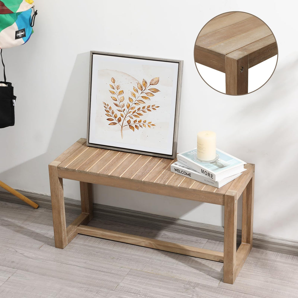 Farmhouse Solid Wood Entryway Bench