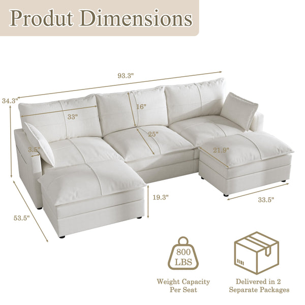 L-Shaped Modular Sectional Sofa with Reversible Chaise