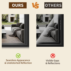 Black Window Pane Wall Mirror – Aluminum Frame, Rectangular