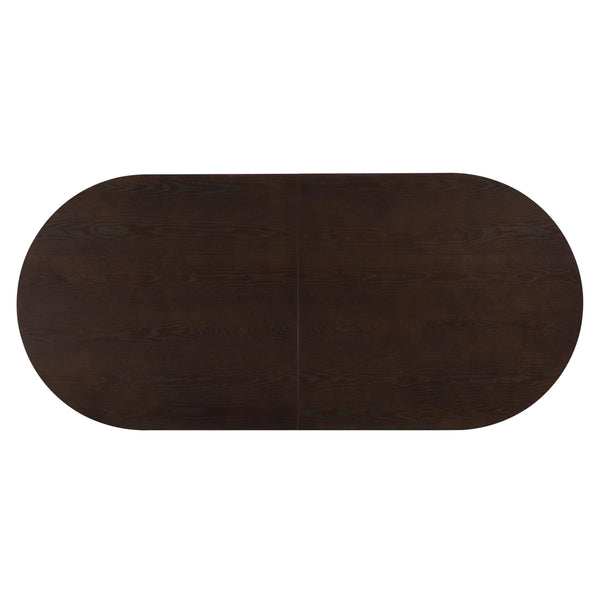 Oval Top Dining Table – Pedestal Base, Seats 6, Dark Brown