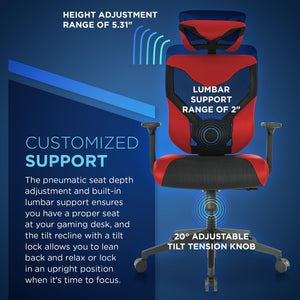 Ergonomic Gaming Chair with Cooling Gel & Lumbar Support
