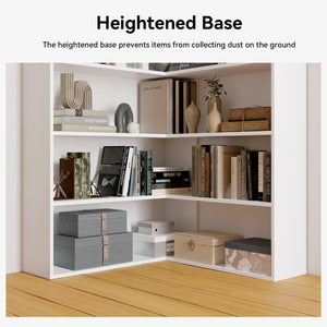 L-Shaped Corner Bookshelf 6-Tier Freestanding