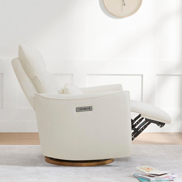 Power Nursery Glider Recliner Chair with Swivel & Adjustable Headrest