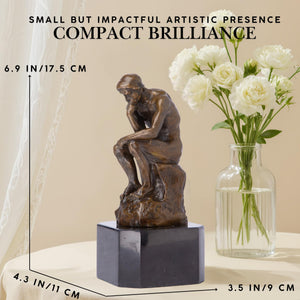 The Thinker Bronze Sculpture Figurine – Decorative Collectible Statue for Home & Office