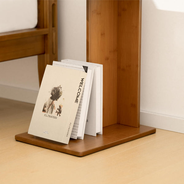 Bamboo C-Shaped End Table Set of 2 – Modern Side Table for Living Room & Bedroom