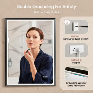 LED Bathroom Mirror with Anti-Fog & Dimmable Lights