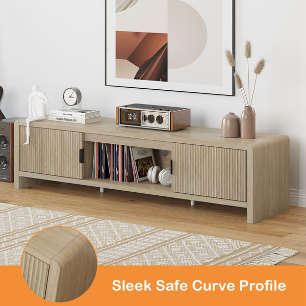 63-Inch Fluted-Door TV Stand & Entertainment Center
