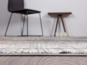 Grey & Yellow Abstract Area Rug