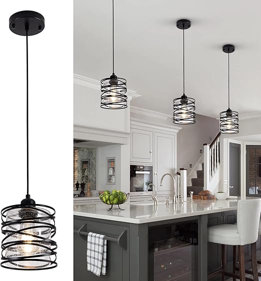 Small Crystal Chandelier 3-Light Farmhouse Pendant