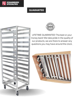 Commercial Aluminum Bun Pan Rack – 20 Tier Speed Rack with Plate Casters