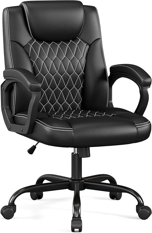 Executive PU Leather Office Chair with Adjustable Height & 360° Swivel