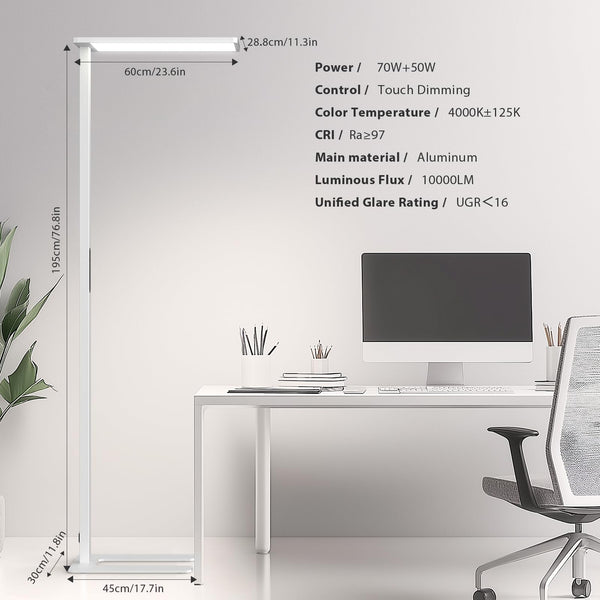 120W LED Floor Lamp – 10000LM Dimmable Standing Light