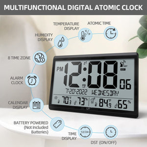 Atomic Wall Clock with Indoor Outdoor Temperature & Humidity Sensor