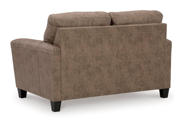 Dark Brown Faux Leather Loveseat